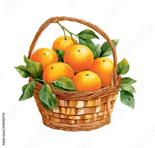 basket with tangerines