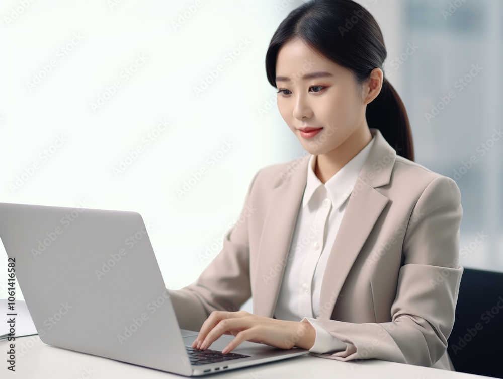 Asian business woman smiling with professional dress Asian business woman smiling with professional dress