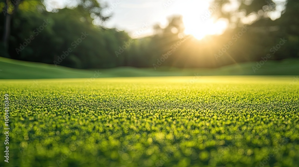Close-up of Lush Green Grass with Sunlight in the Background Close-up of Lush Green Grass with Sunlight in the Background