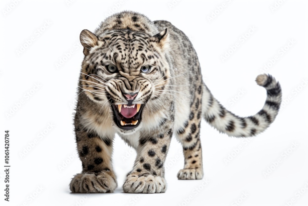 Obraz premium Leopard wildlife roaring animal.