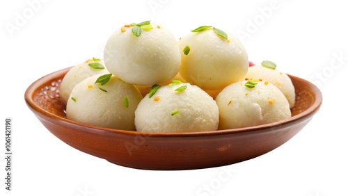 Rasgulla indiian food dessert isolated on white background photo