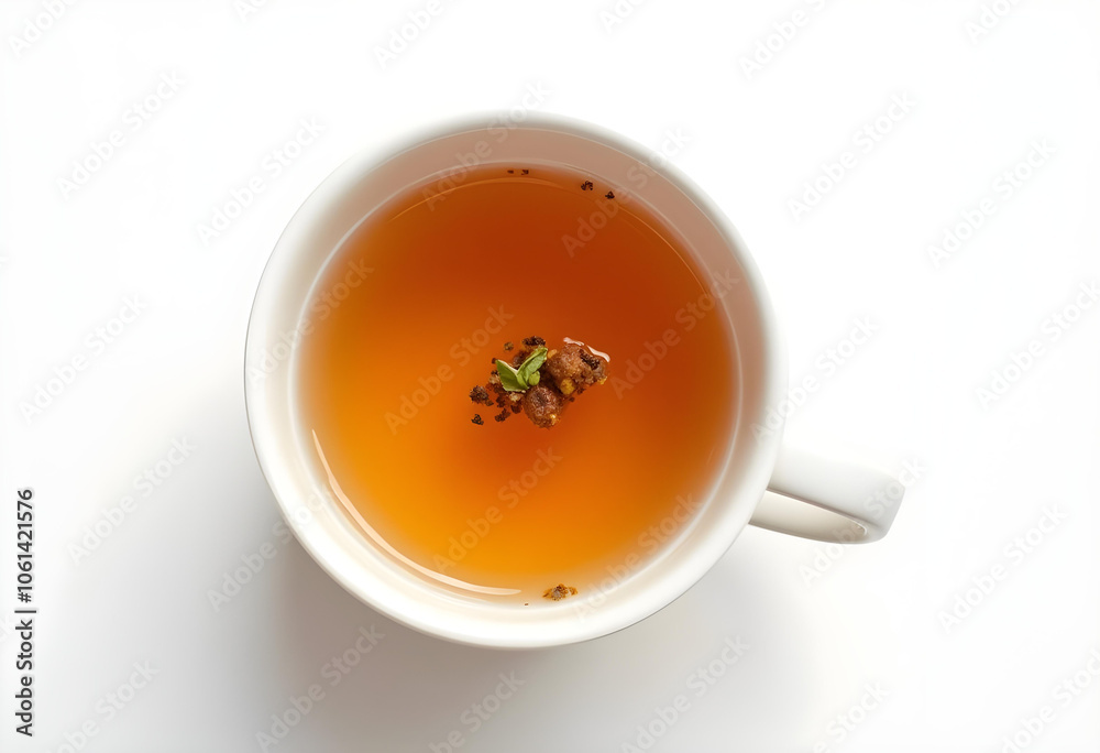 warm cup of herbal tea with spices floating on surface, inviting relaxation and comfort. soothing colors and textures create calming atmosphere warm cup of herbal tea with spices floating on surface, inviting relaxation and comfort. soothing colors and textures create calming atmosphere