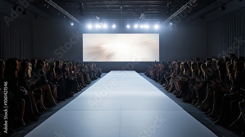 A Runway Awaits with a Crowd of Spectators Silhouetted in Anticipation