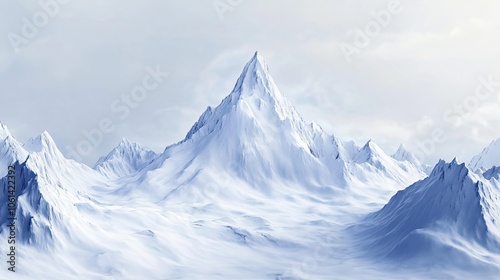 Wallpaper Mural Snow-Covered Mountain Range with Clear Sky Torontodigital.ca