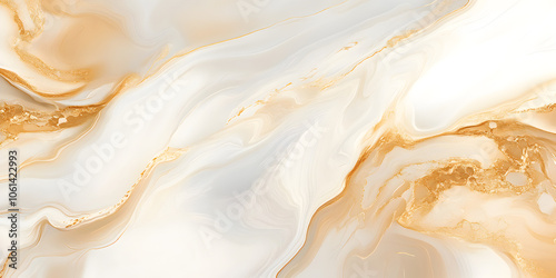 Abstract Marble Swirl: A captivating abstract background featuring a mesmerizing swirl of white and gold marble, evoking elegance, luxury, and sophistication.
