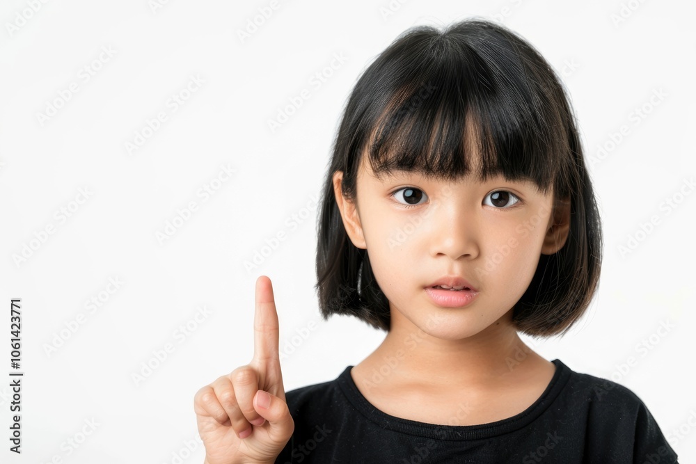 Asian girl pointing at you in business attire. Asian girl pointing at you in business attire.