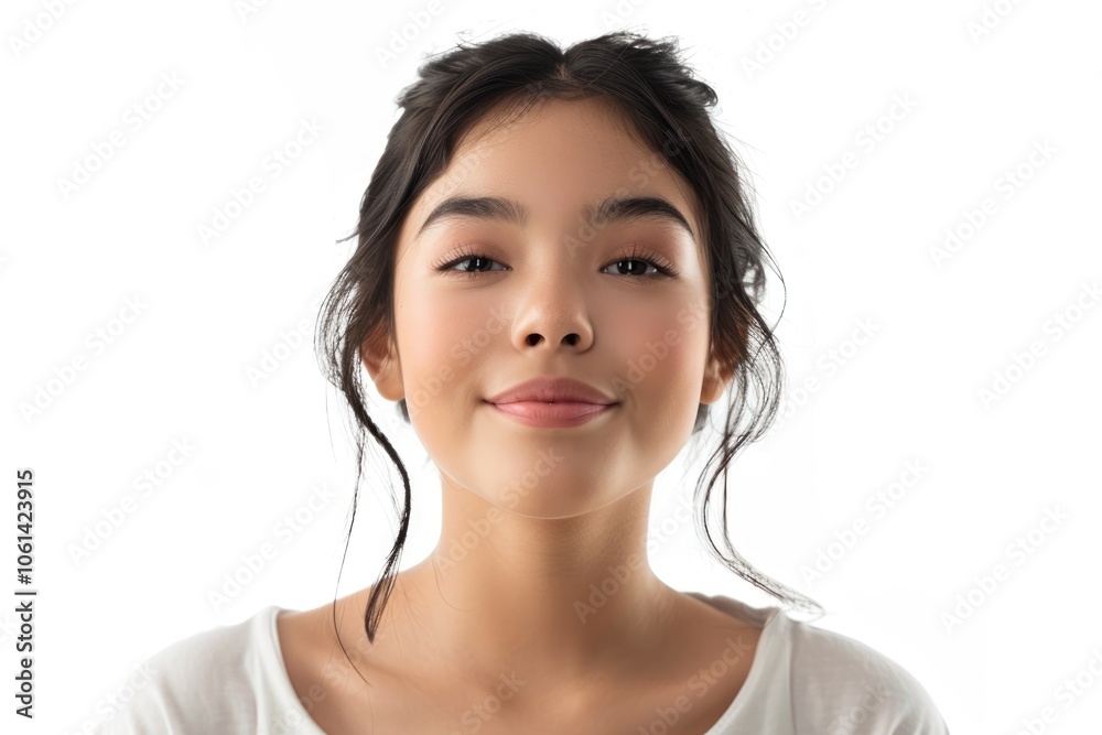 Beautiful teenage girl smiling at camera in home studio. Beautiful teenage girl smiling at camera in home studio.