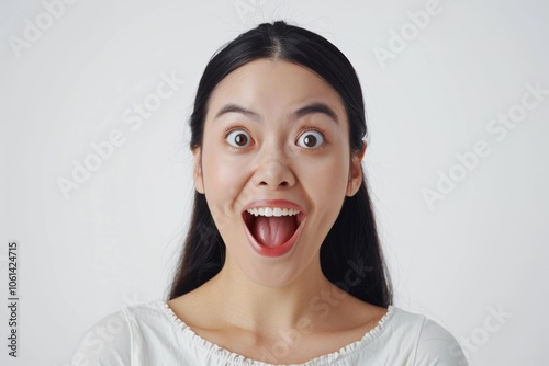 Surprised girl and businesslike woman in studio.
