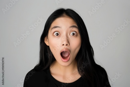 Surprised girl and businesslike woman in studio.