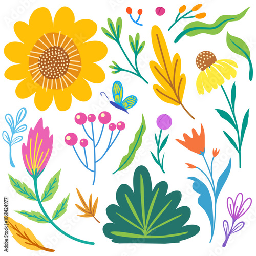 Cute flower hand drawn, suitable for clothing pattern design, poster design, flyer design, and many graphic design needs