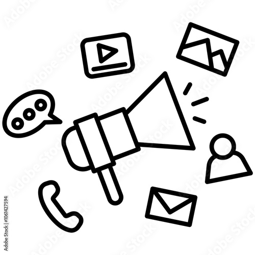 Advertising in all media platform. Concept for advertising illustration.
