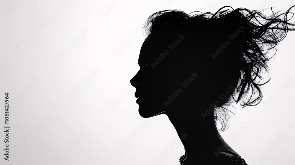 Silhouette of a female figure on a white background. Silhouette of a female figure on a white background.