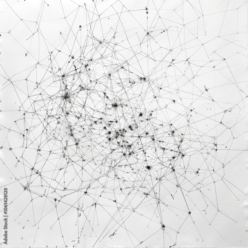 Intricate Network of Intersecting Lines on White Background Intricate Network of Intersecting Lines on White Background