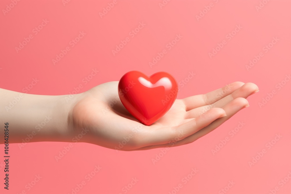 Heart on hand holding romance jewelry. Heart on hand holding romance jewelry.