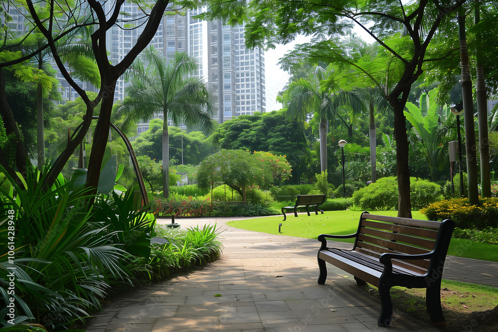 A serene green city park scene, devoid of people. The essence of urban green spaces, oases of calm amid bustling city life.
A serene green city park scene, devoid of people. The essence of urban green spaces, oases of calm amid bustling city life.