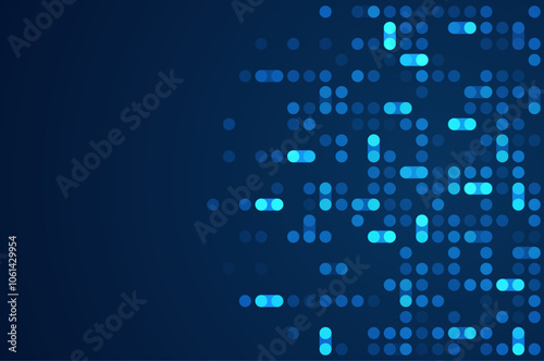 Digital technology background. Digital data dots blue pattern pixel background