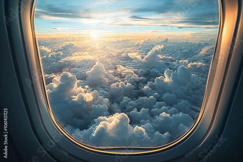 View of clouds from an airplane window