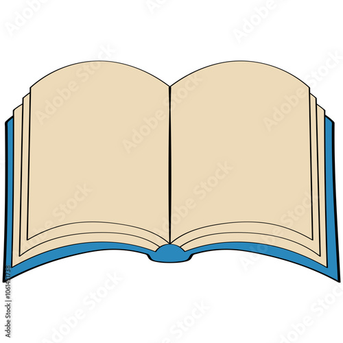 Open books leave a space for decoration or blank for text filled outline