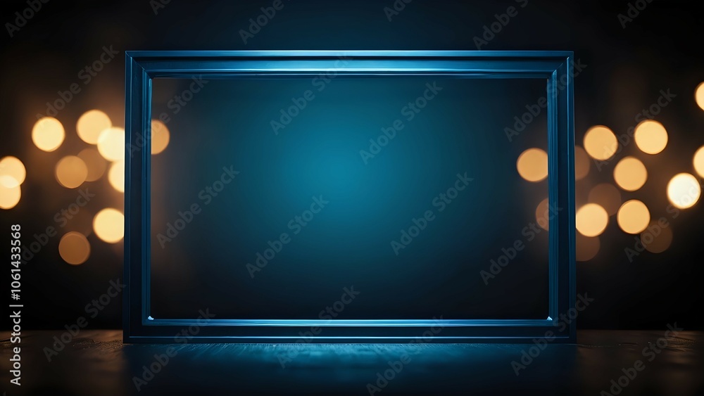 A blue frame with illuminated backdrop A blue frame with illuminated backdrop