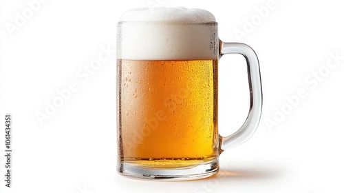 Refreshing Beer Mug with Foam and Golden Beverage