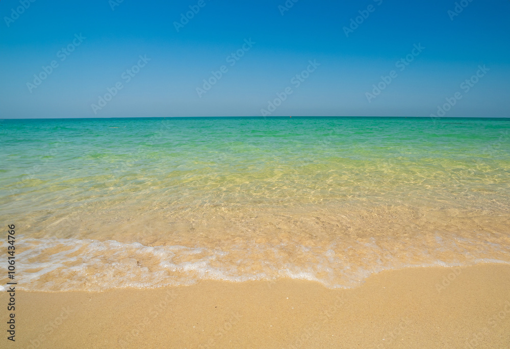 Horizon photogrphy beautiful landscape summer season panorama view tropical sea beach white sand clean blue sky background calm nature ocean wave water travel holiday at samae san island sun day time. Horizon photogrphy beautiful landscape summer season panorama view tropical sea beach white sand clean blue sky background calm nature ocean wave water travel holiday at samae san island sun day time.
