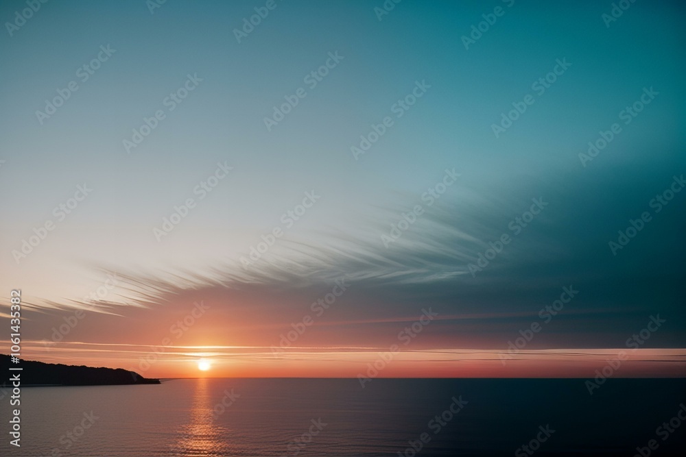Image Fluid art with a shimmering sunrise Image Fluid art with a shimmering sunrise