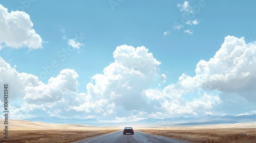 Endless Road Through the Vast, Open Landscapes