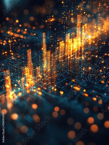 Abstract representation of data signals with colorful lights and patterns, symbolizing digital analytics and the modern tech landscape.