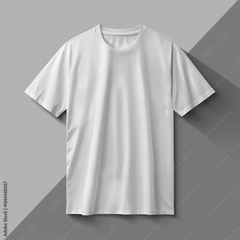 Minimalist Round Neck White T-Shirt Mockup for Clothing Design Minimalist Round Neck White T-Shirt Mockup for Clothing Design