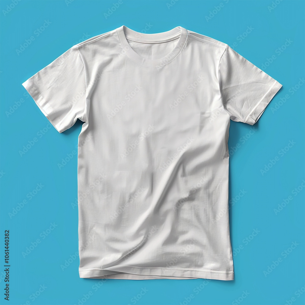 Minimalist Round Neck White T-Shirt Mockup for Clothing Design Minimalist Round Neck White T-Shirt Mockup for Clothing Design