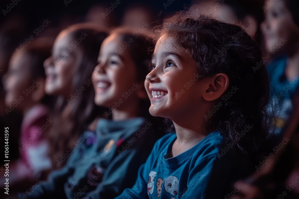 Kids captivated by the joy of music and entertainment. Kids captivated by the joy of music and entertainment.