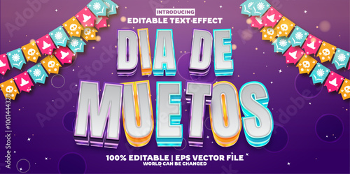 Dia de muertos editable text effect in modern trend style