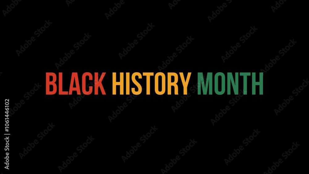 Black history month animation with red yellow and green text colors 4K.
Black history month animation with red yellow and green text colors 4K.