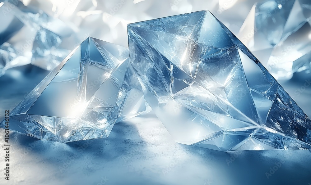A close-up view of sparkling, cut diamonds reflecting light on a smooth surface. A close-up view of sparkling, cut diamonds reflecting light on a smooth surface.