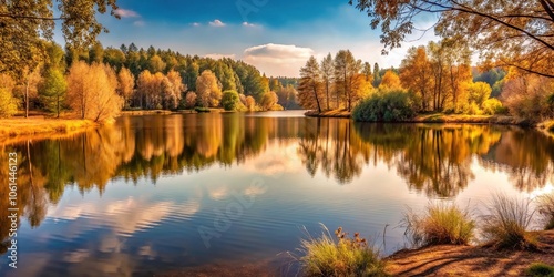 Earthy brown landscape with a serene lake and surrounding trees, forest, earthy tone, brown landscape, water, scenic view