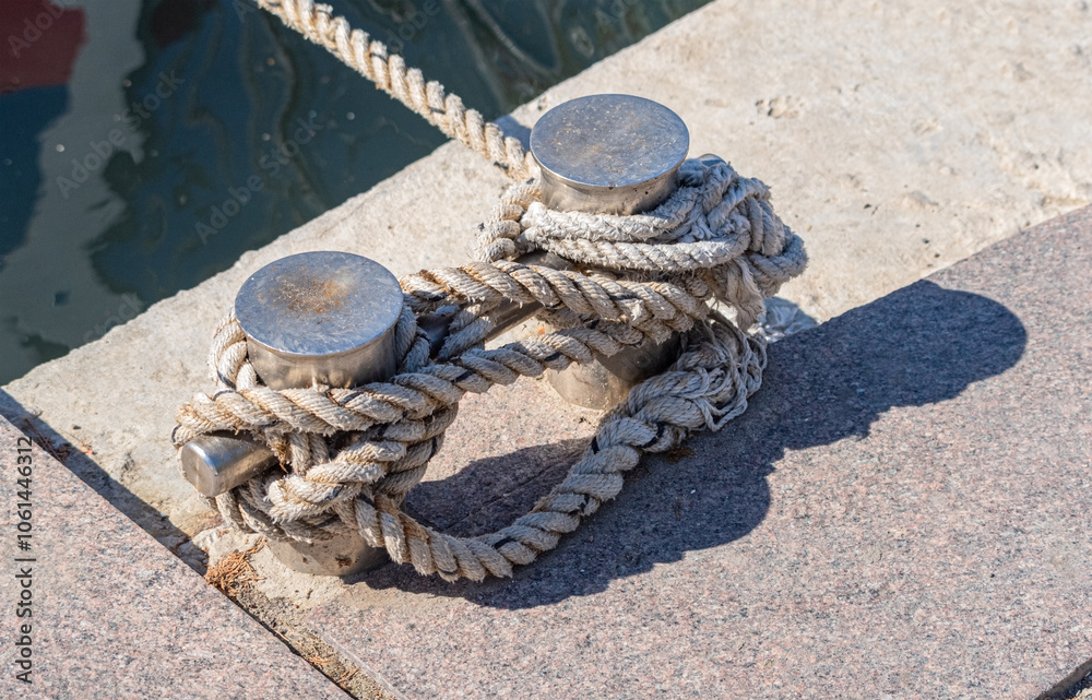 Fototapeta premium mooring bollard on the wharf