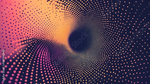 Wallpaper Mural Mesmerizing Spiral Gradient with Fading Halftone Dot Pattern,Dynamic Digital Art Torontodigital.ca