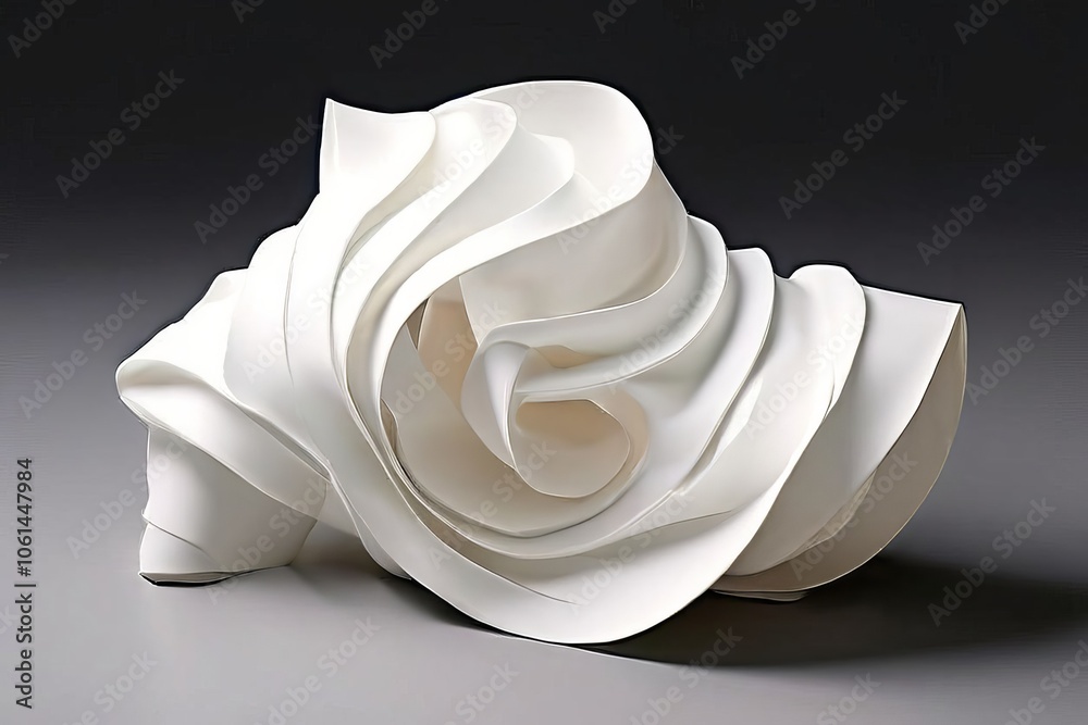 strip with diagonal smooth folds and curved edges strip with diagonal smooth folds and curved edges