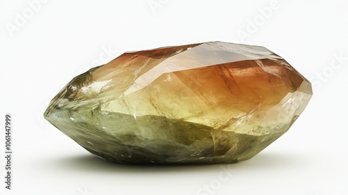 Multicolored quartz crystal on white background showcasing natural beauty photo