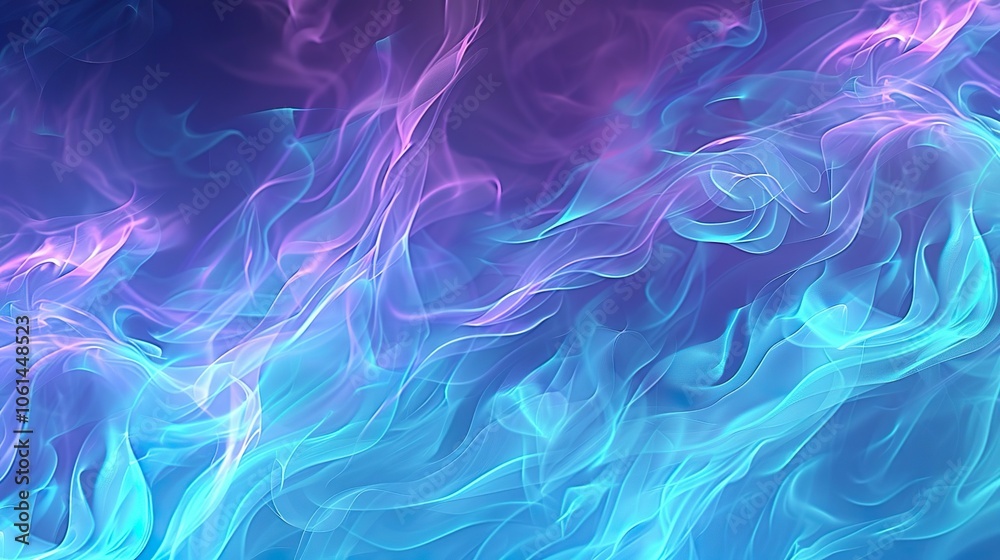 A blue and purple gradient flame with a blurred background A blue and purple gradient flame with a blurred background