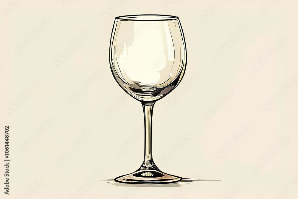 stylized illustration of a wine glass classic and elegant stylized illustration of a wine glass classic and elegant
