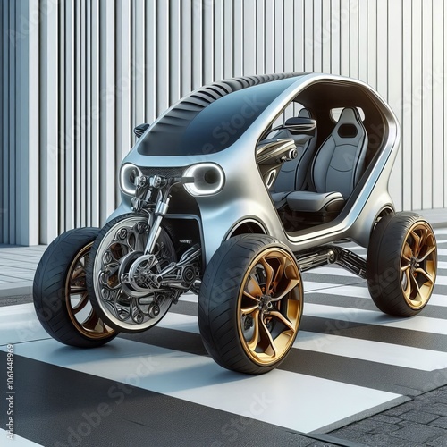 Compact car that transforms into a bike photo