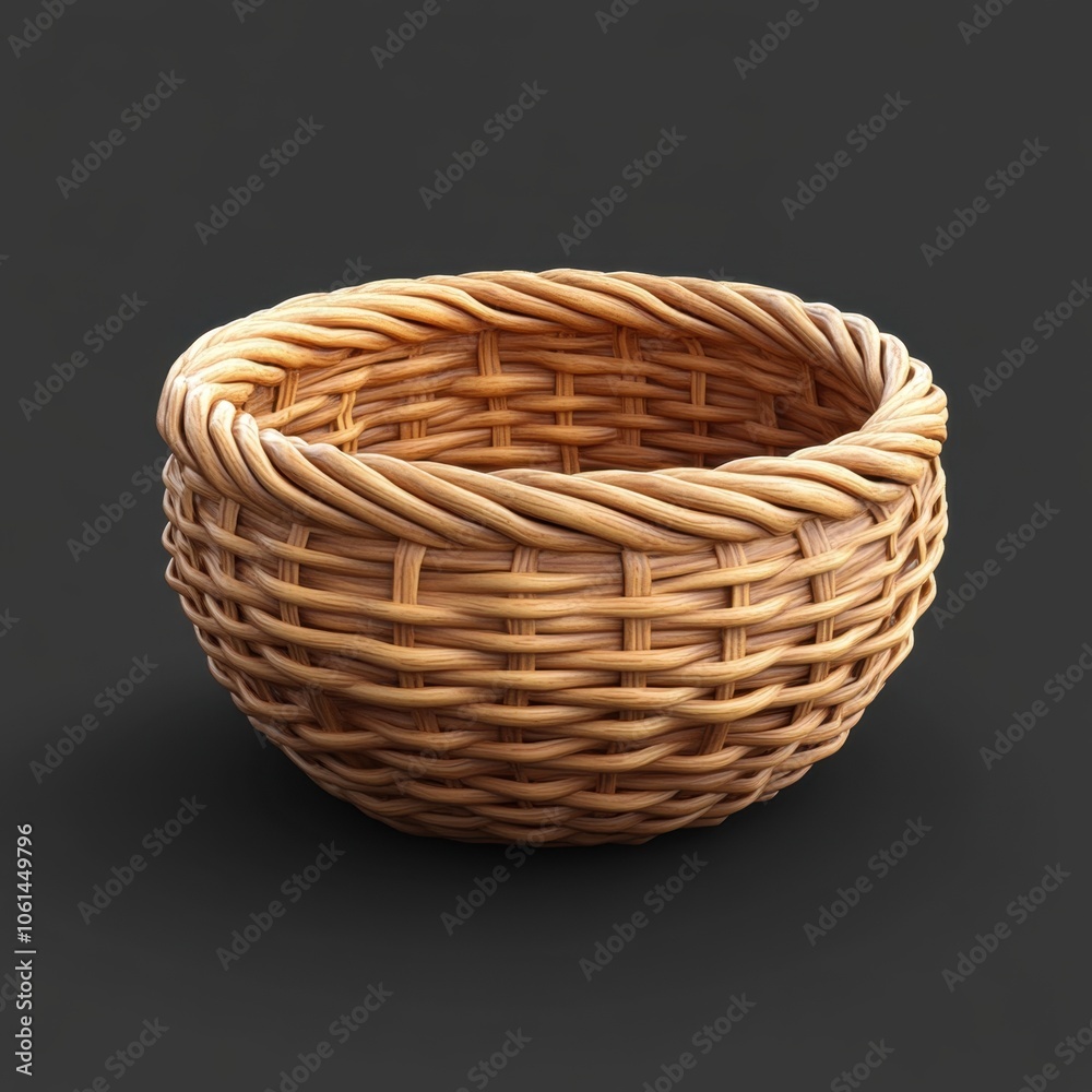 Obraz premium Woven Basket with Intricate Braided Design