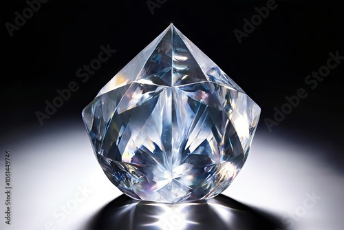 crystal star faceted like a gem reflecting light in multiple dir photo