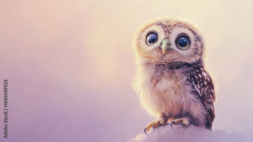 Adorable Baby Owl with Big Eyes Adorable Baby Owl with Big Eyes