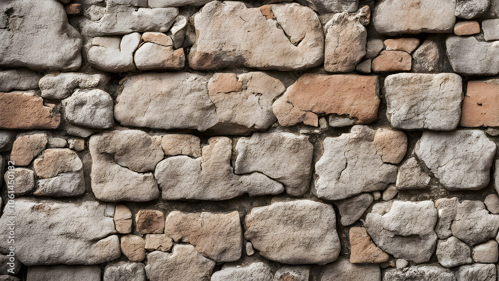 A wall made of stone with a lot of cracks and holes A wall made of stone with a lot of cracks and holes