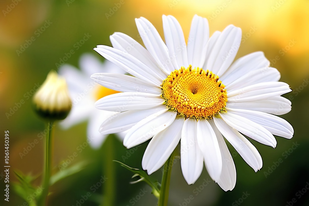 Obraz premium daisy delight a cheerful white daisy with a yellow center and so