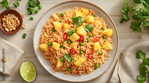 Bai Cha Mnoas (Cambodian Pineapple Fried Rice) (Cambodian Cuisine)