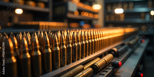 Close-up image of a bullets with isolated on a dark background No.0010