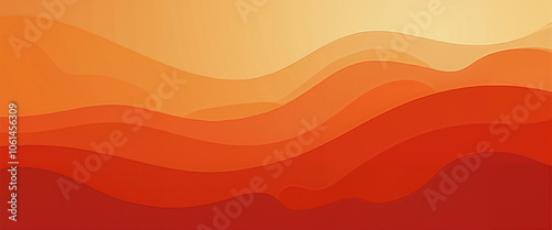 Abstract Wavy Landscape in Warm Oranges and Reds Representing Desert Heat